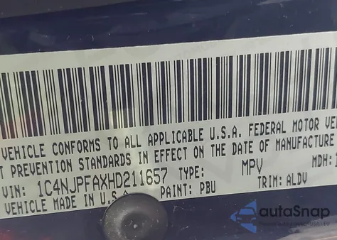 2017 Jeep Patriot High Altitude Fwd from USA, damaged, VIN 1C4NJPFAXHD211657